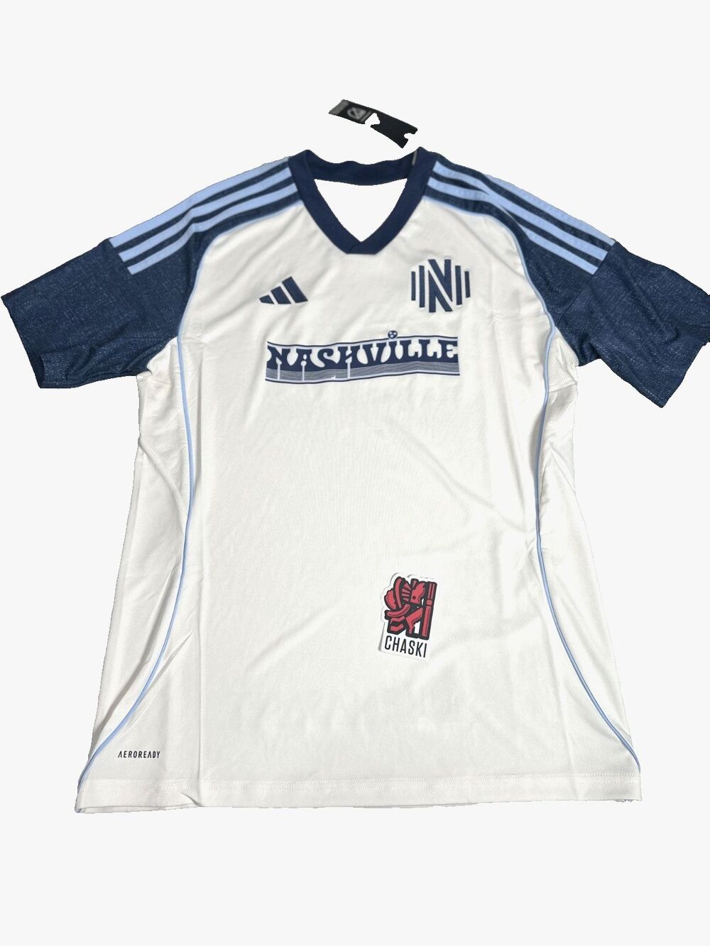 Adidas Nashville SC 25/26 Third Jersey MLS Slim Fit White Blue Kids XL JI7334